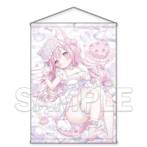 『おもちもなか描き下ろし』ドキドキ♡無防備な猫耳ちゃんタペストリー【B2】
